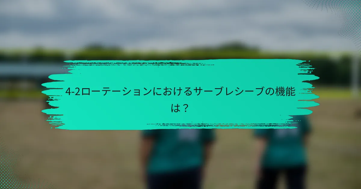 4-2ローテーションにおけるサーブレシーブの機能は？