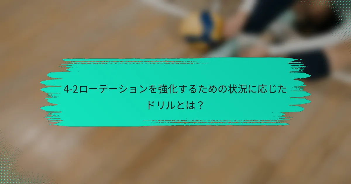 4-2ローテーションを強化するための状況に応じたドリルとは？